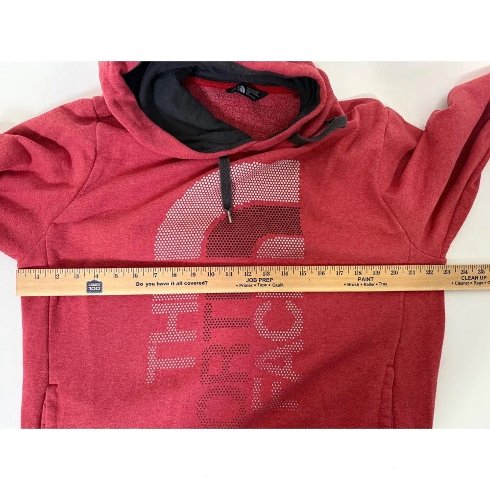 The North Face Hoodie Men's Large Pullover Graphic Half‎ Dome Logo Heather Red